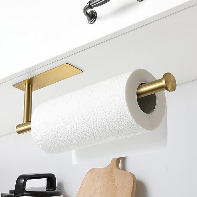 Wall-Mounted Paper Towel Holder — No Drilling, Adhesive or Screw Mount