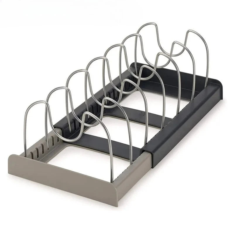 Expandable Pot & Pan Lid Organiser — Adjustable Cabinet Rack