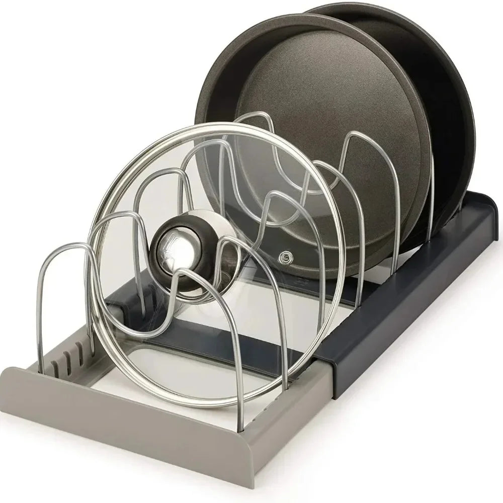Expandable Pot & Pan Lid Organiser — Adjustable Cabinet Rack