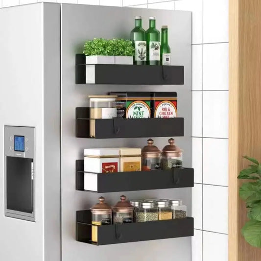Magnetic Spice Rack — Wall & Fridge Mounted Shelf with Strong Magnetic Hold